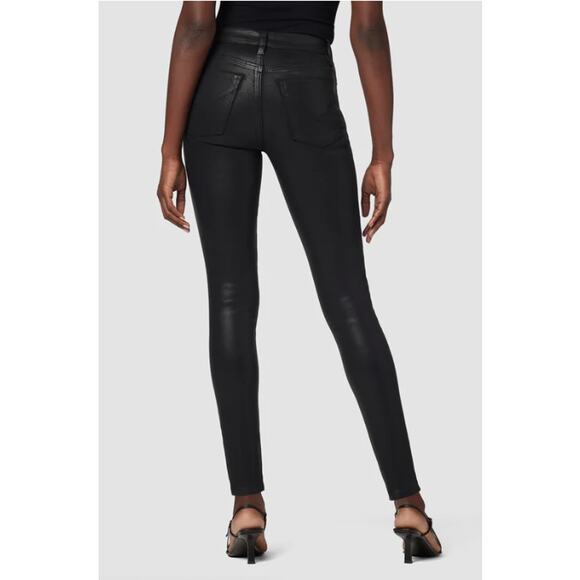 Hudson Jeans NWT Barbara High Waisted Super Skinny Coated Black Jeans // 24 - Picture 2 of 13